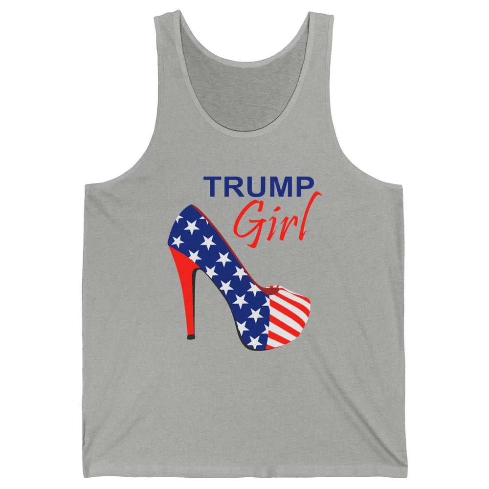 Trump Girl American Flag High Heels Republican Trump Support Unisex Jersey Tank