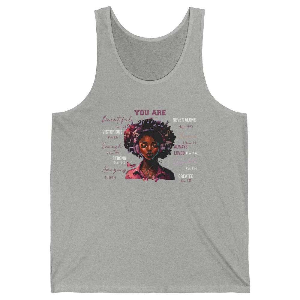 Black Girl Christian God Says I Am Bible Verse Religious Unisex Jersey Tank