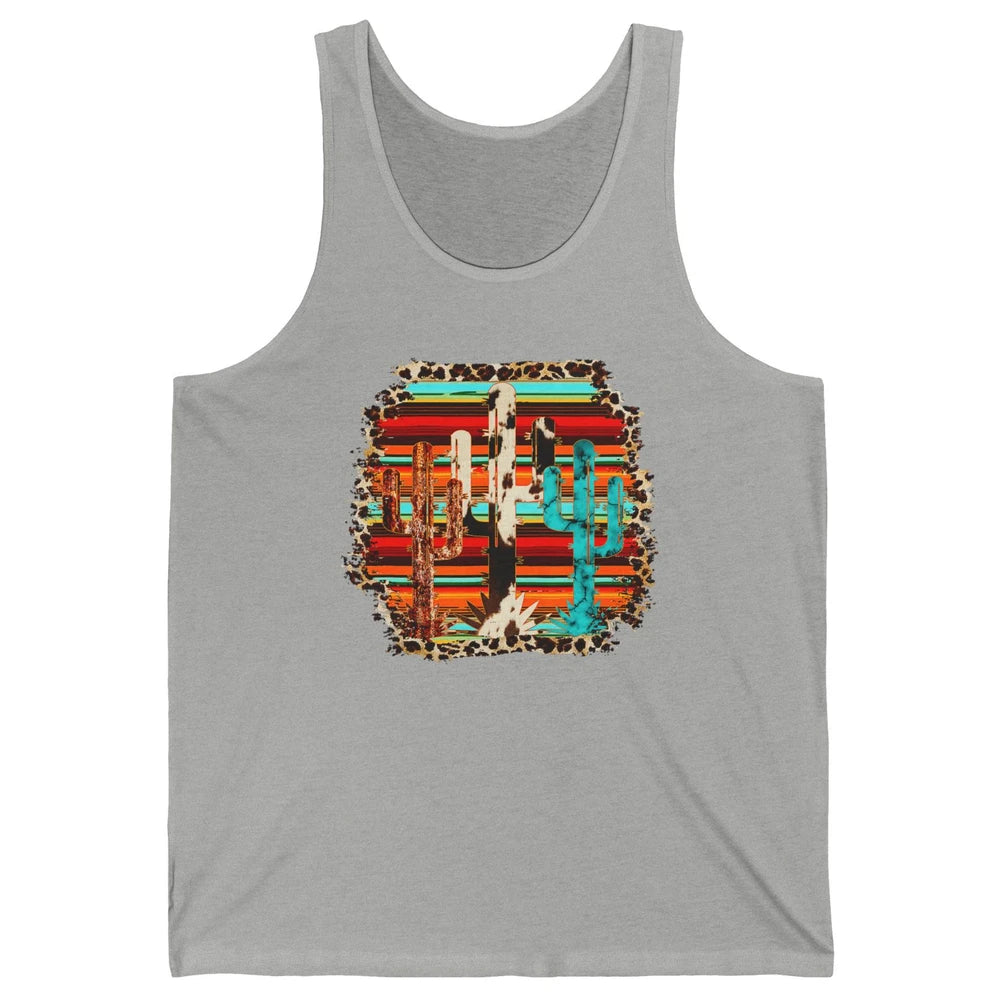 Western Country Cactus Cowhide Serape Turquoise Leopard Unisex Jersey Tank