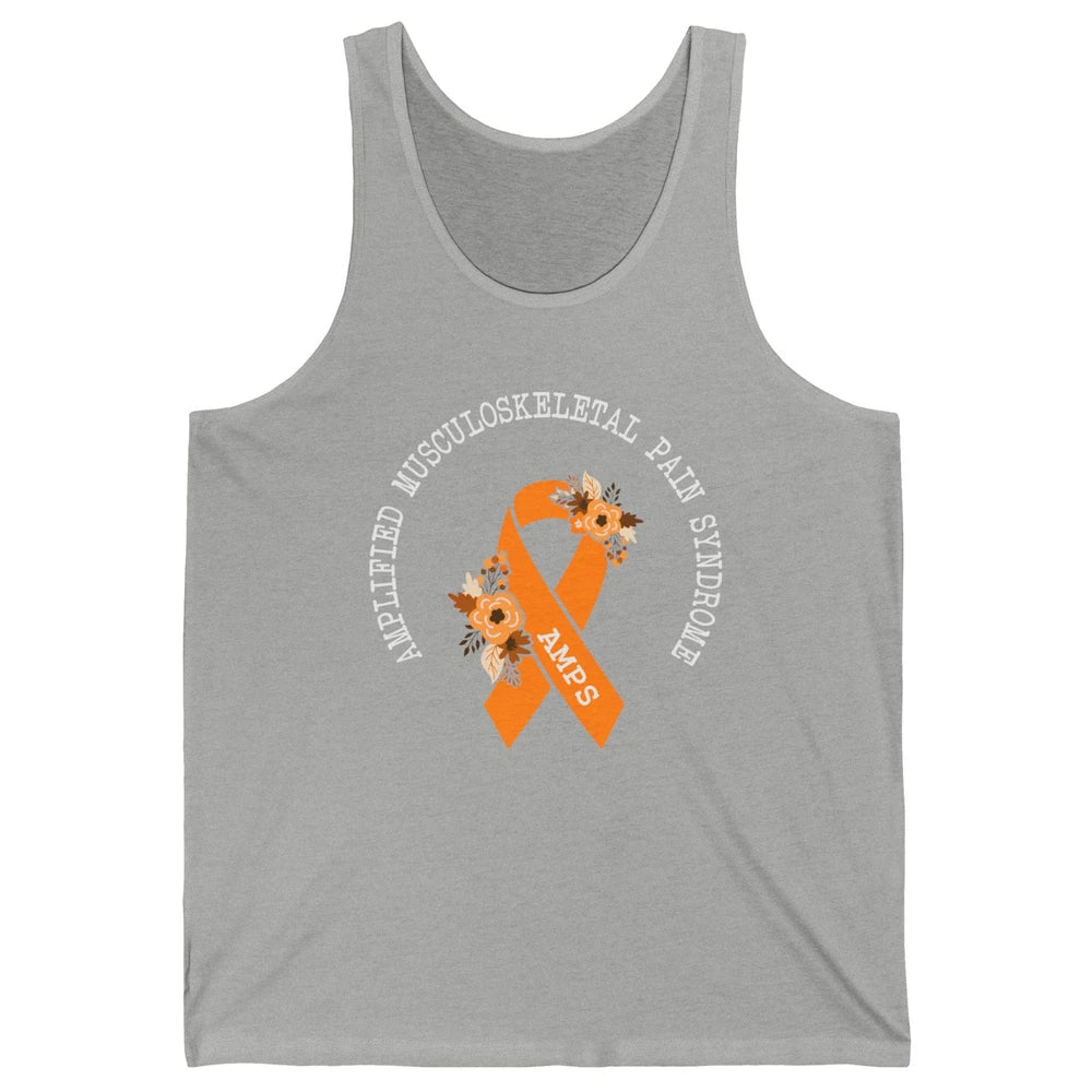 Amplified Musculoskeletal Pain Syndrome AMPS Orange Ribbon Unisex Jersey Tank