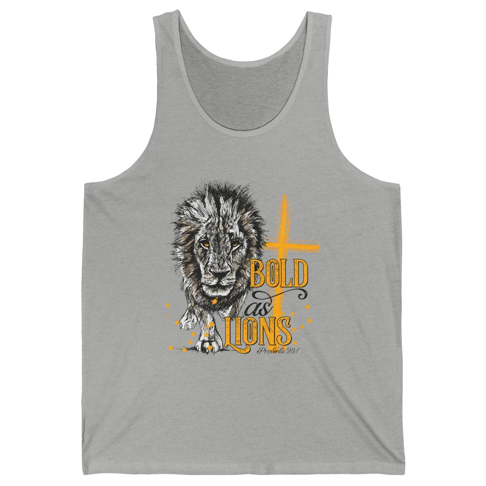 Bold As Lion Of Judah Bible Verse Christian Faith Religious Unisex Jersey Tank