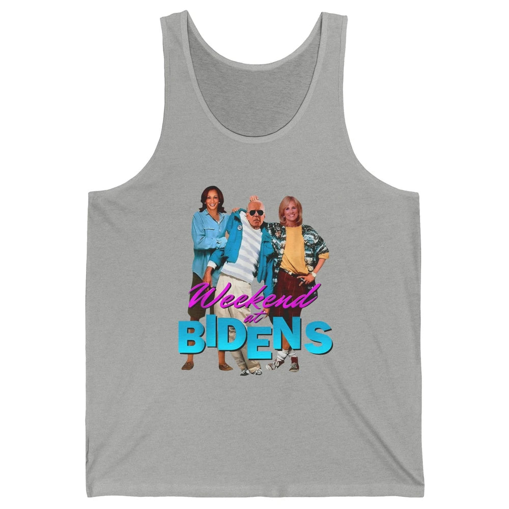 Weekend At Biden's Funny Joe Biden Anti Liberals Anti Biden Unisex Jersey Tank