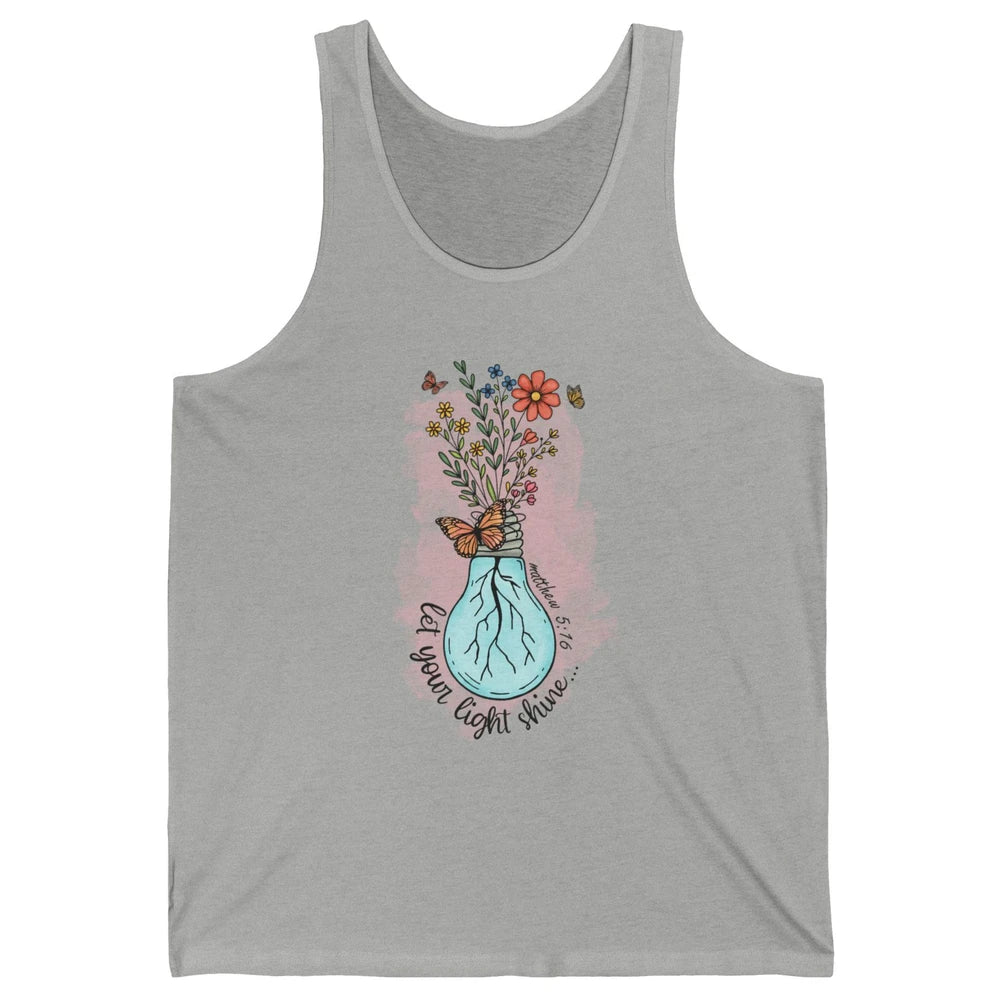 Wildflower Light Bulb Let Light Shine Christian Minimal God Unisex Jersey Tank