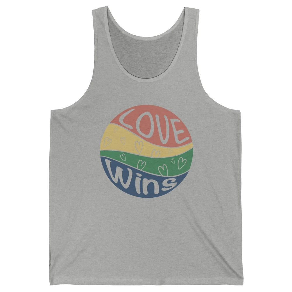 Vintage Love Wins LGBT Gay Pride Month Love Is Love Unisex Jersey Tank