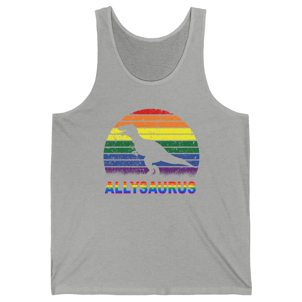 Vintage Allysaurus T-rex Dinosaur LGBT Gay Pride Month Unisex Jersey Tank