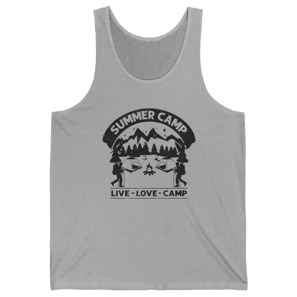 Summer Camp Live Love Camp Vacation Camping Hiking Retro Unisex Jersey Tank