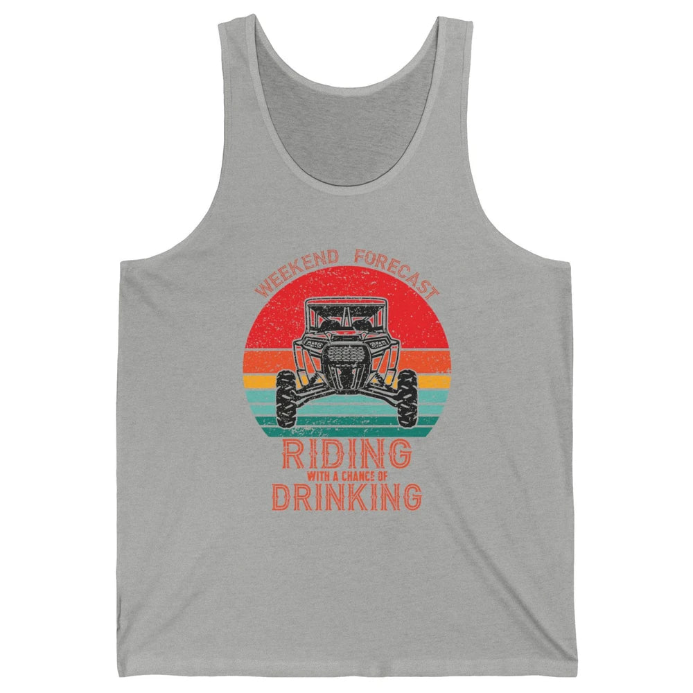 Vintage UTV Weekend Forecast Drinking Mud Riding SXS Life Unisex Jersey Tank