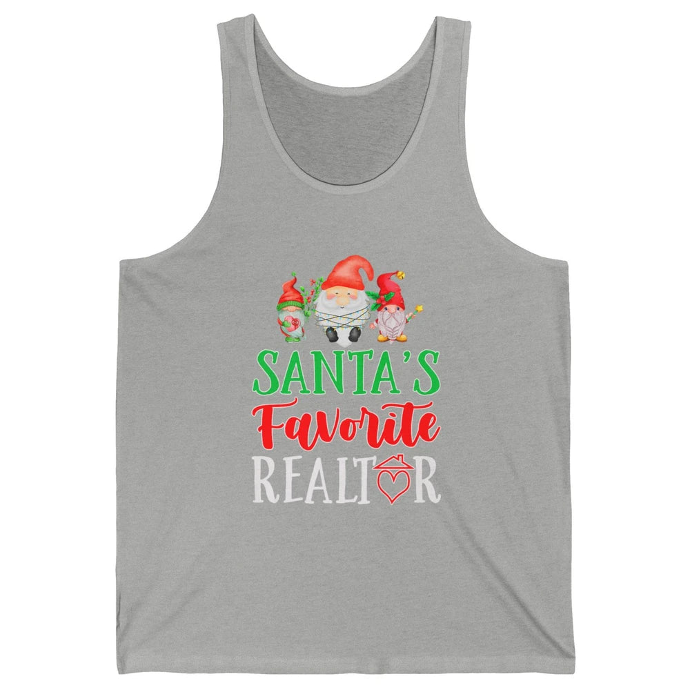 Christmas Xmas Gnomes Santa Favorite Realtor Real Estate Unisex Jersey Tank