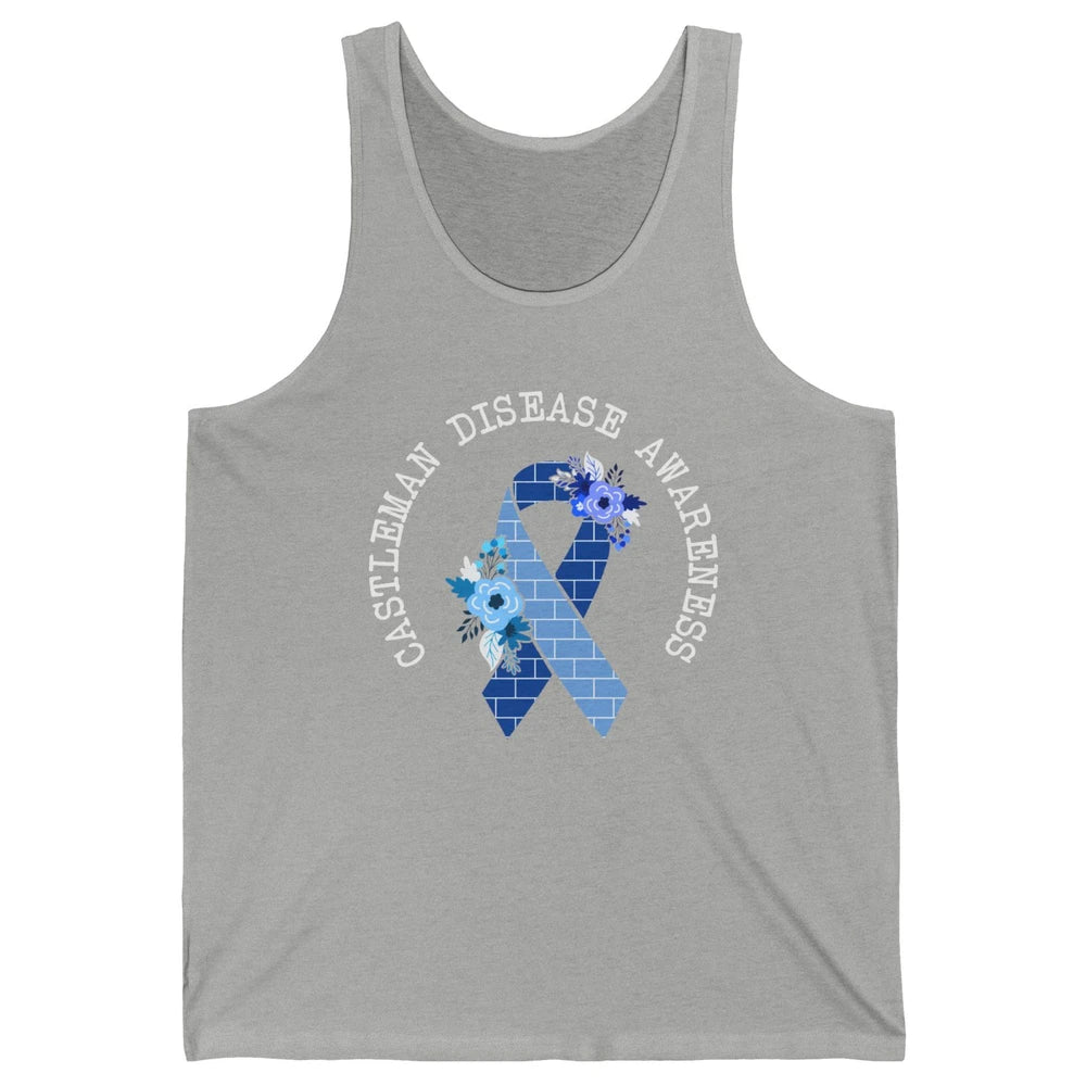 Castleman Disease Awareness Floral Blue Ribbon Rare Disease Unisex Jersey Tank