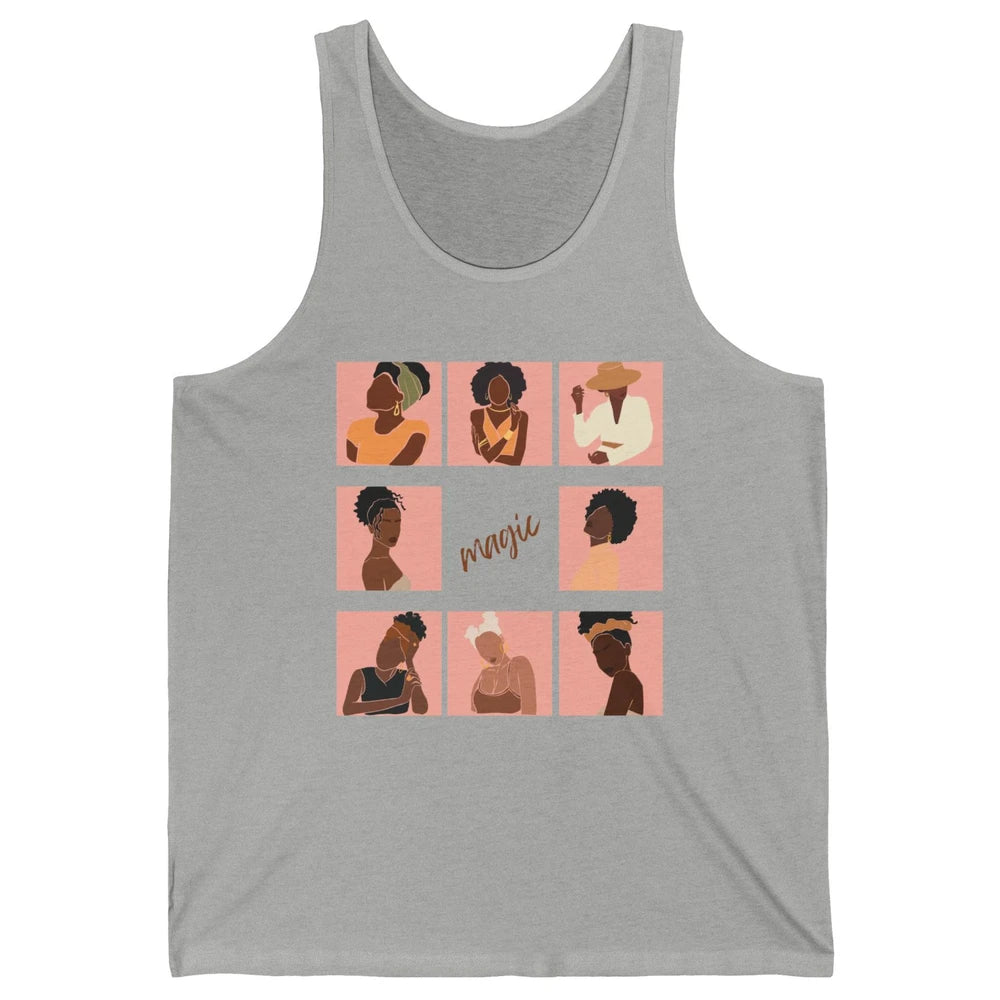 Black Girl Magic Melanin Queen Afro Girl Black History Month Unisex Jersey Tank