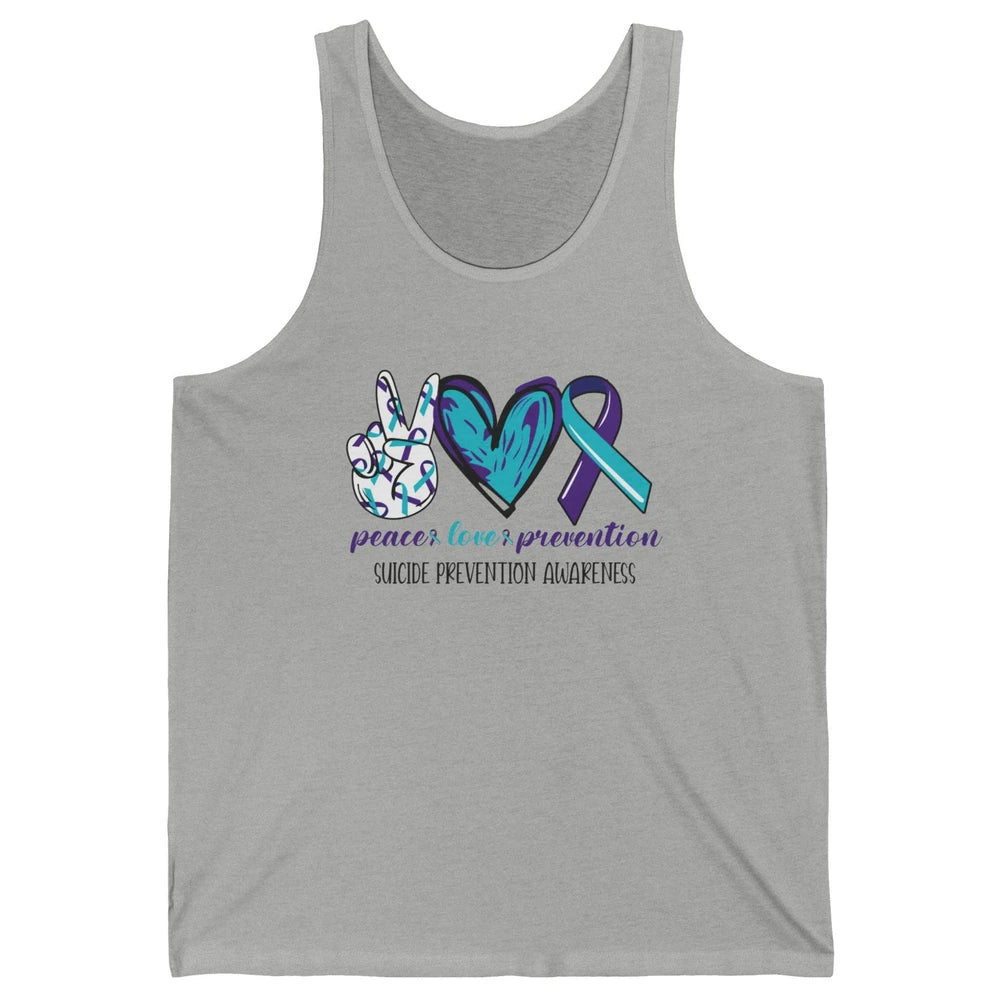 Suicide Prevention Awareness Ribbon Peace Love Prevention Unisex Jersey Tank