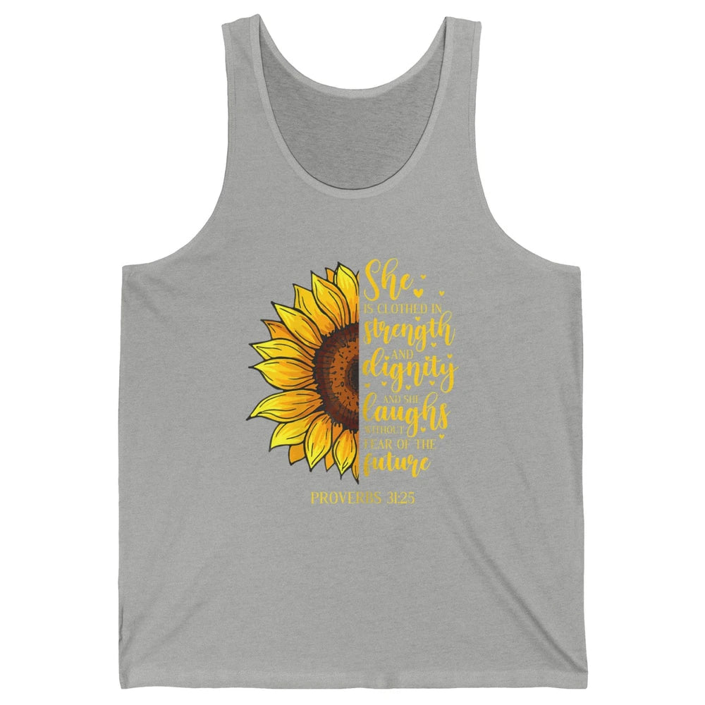 Sunflower Jesus Faith Christian God Bible Verse Religious Unisex Jersey Tank