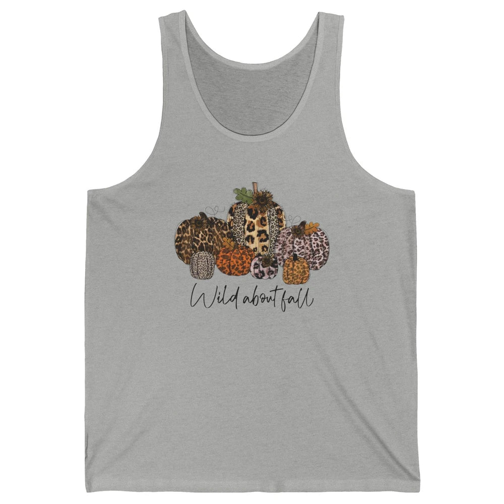 Leopard Pumpkin Patch Wild About Fall Thanksgiving Halloween Unisex Jersey Tank