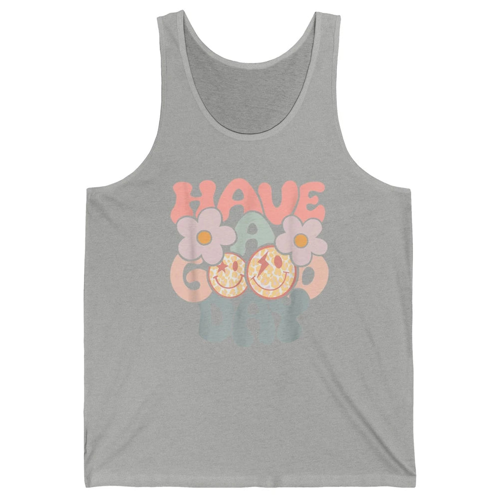 Smiling Face Daisy Have Good Day Retro Positive Motivation Unisex Jersey Tank