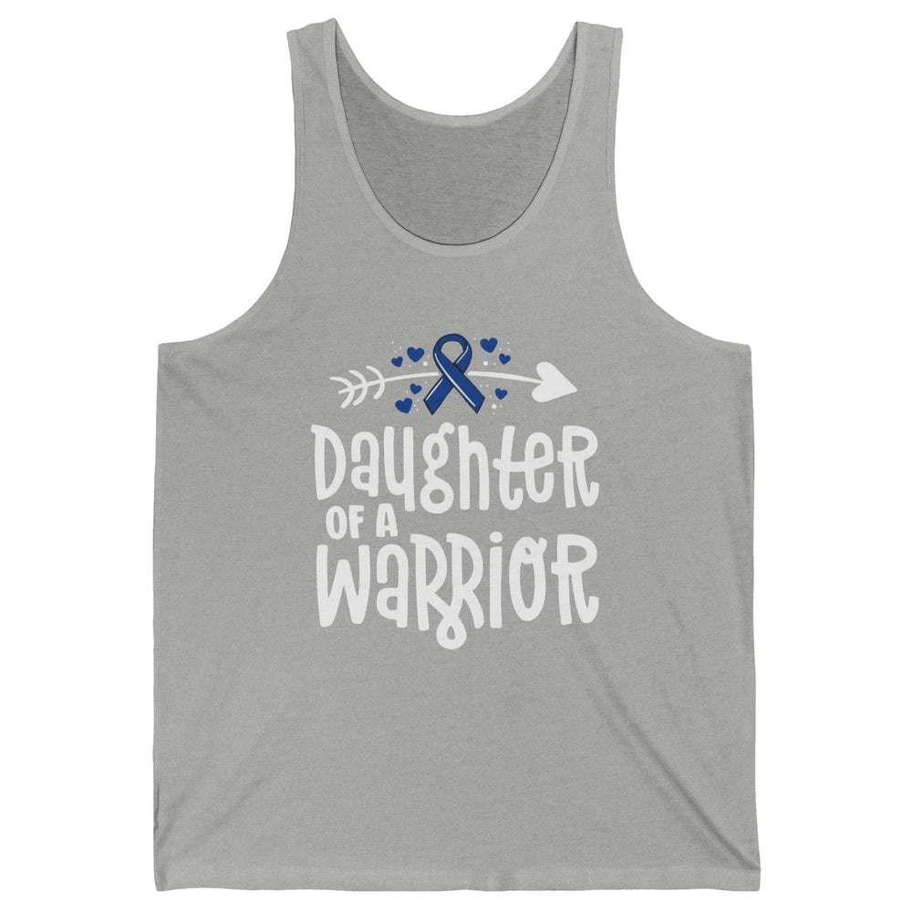 Warrior Daughter Colon Cancer Colorectal Dark Blue Ribbon Unisex Jersey Tank