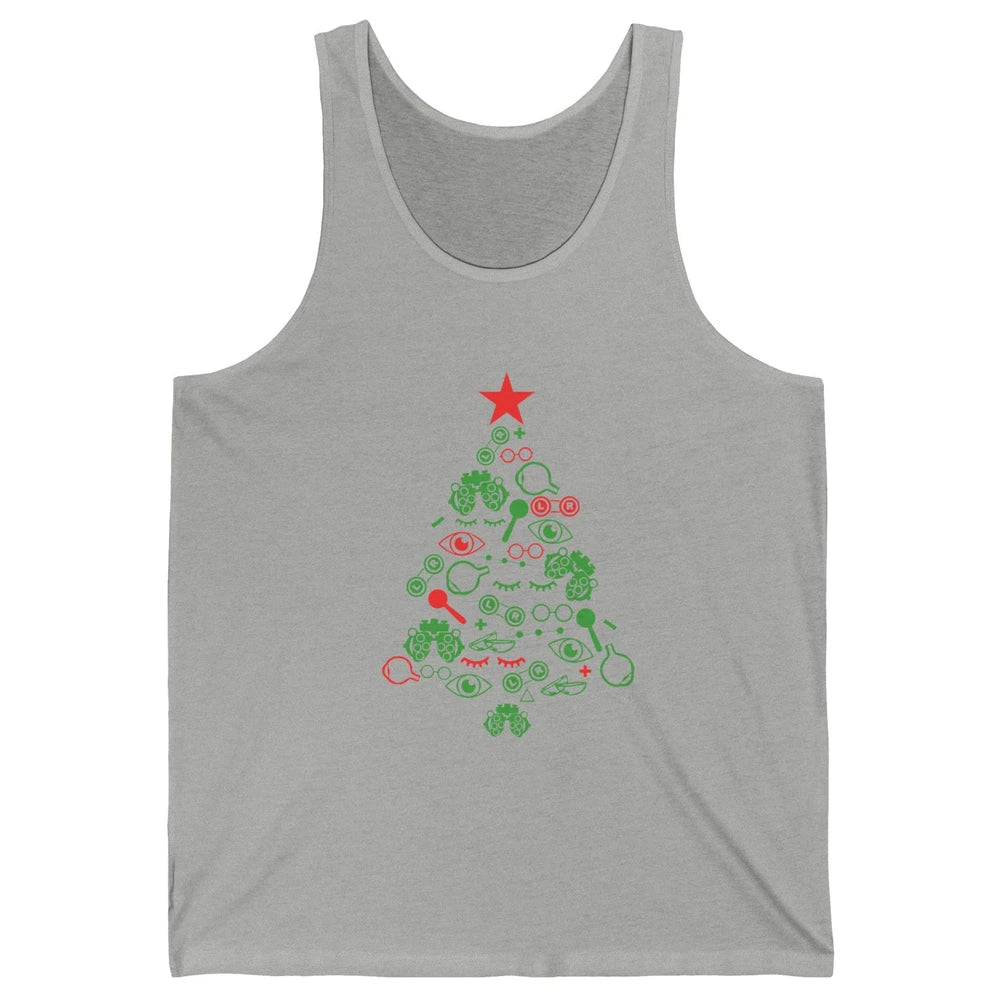 Funny Optometrist Symbols Christmas Tree Optician Optometry Unisex Jersey Tank