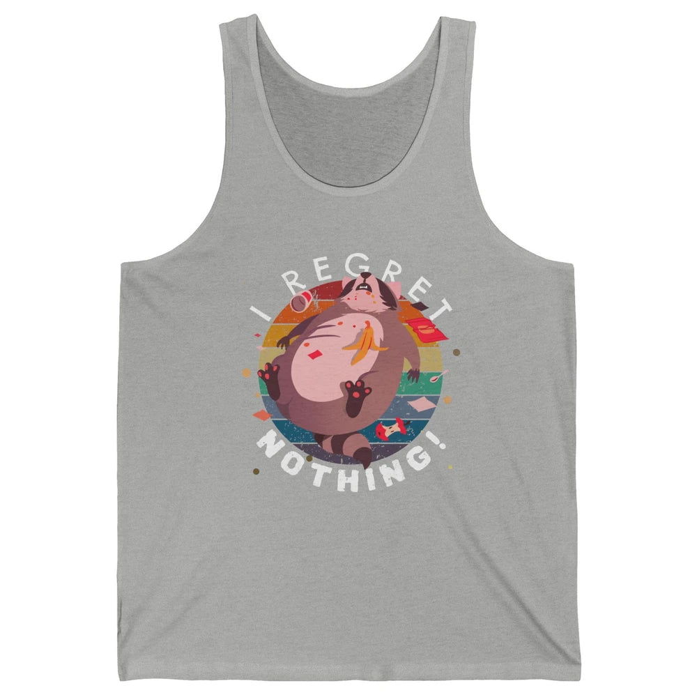 Vintage Fat Racoon I Regret Nothing Funny Trashed Racoon Unisex Jersey Tank