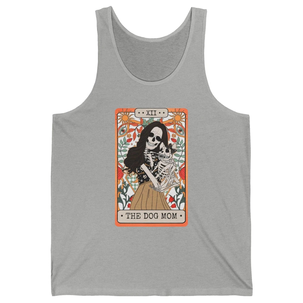 Retro Skeleton Tarot Card The Dog Mom Halloween Dog Lovers Unisex Jersey Tank