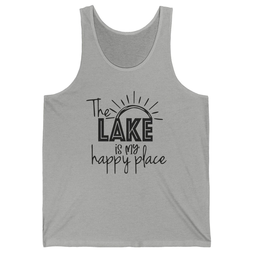 The Lake Is My Happy Place Summer Sunrays Lake Days Kayaking Unisex Jersey Tank