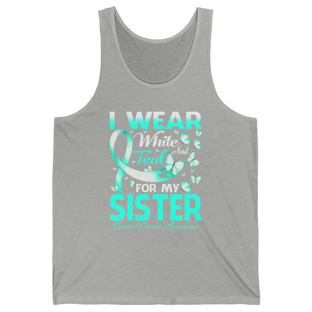 Wear White And Teal For Sister Warrior Cervical Cancer Month Unisex Jersey Tank