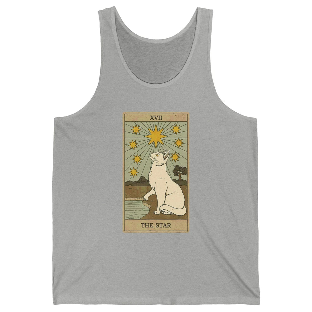 Tarot Card The Star White Cat Retro Mermaid Gothic Vintage Unisex Jersey Tank