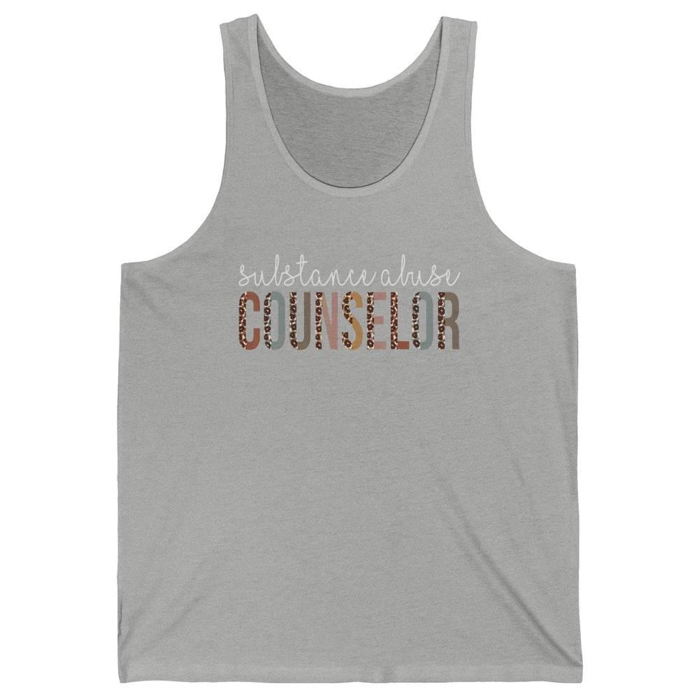 Substance Abuse Awareness Day Counselor Leopard Appreciation Unisex Jersey Tank