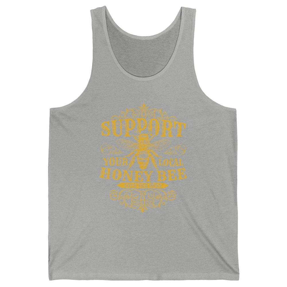 Vintage Beekeeper Support Your Local Honeybee Save The Bees Unisex Jersey Tank