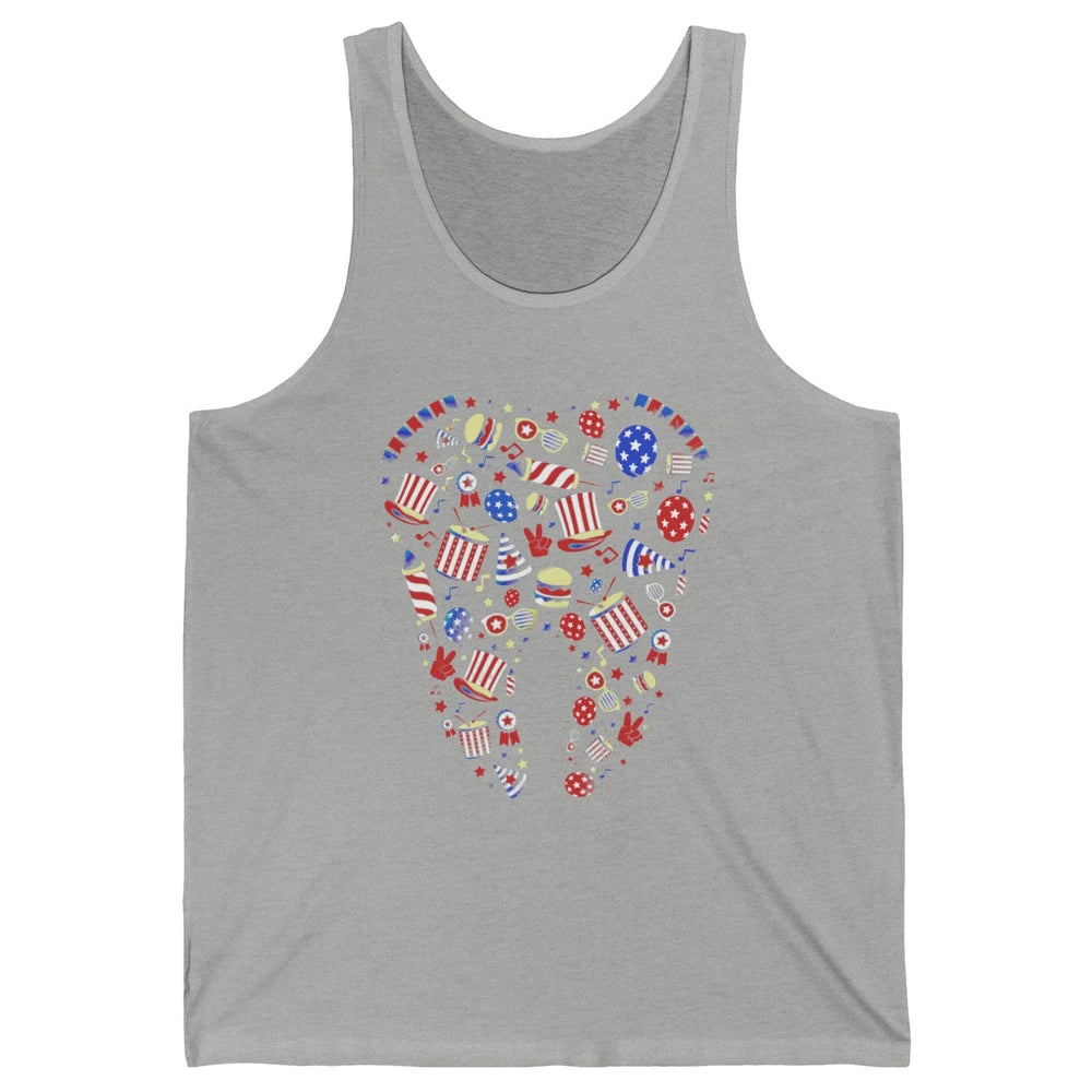 US Flag All American Dental Squad July 4th Patriotic Dentist Unisex Jersey Tank