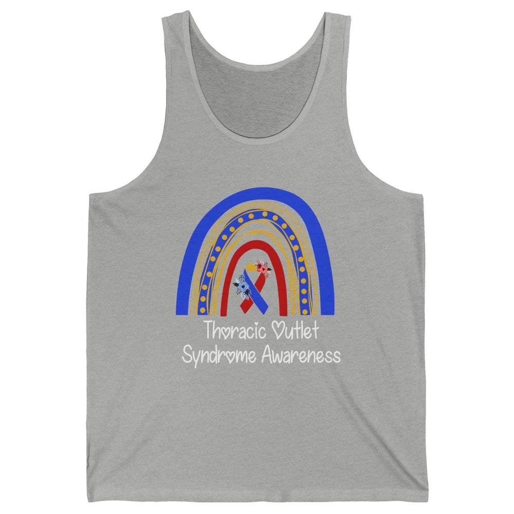 Thoracic Outlet Syndrome Awareness Floral Blue Red Rainbow Unisex Jersey Tank