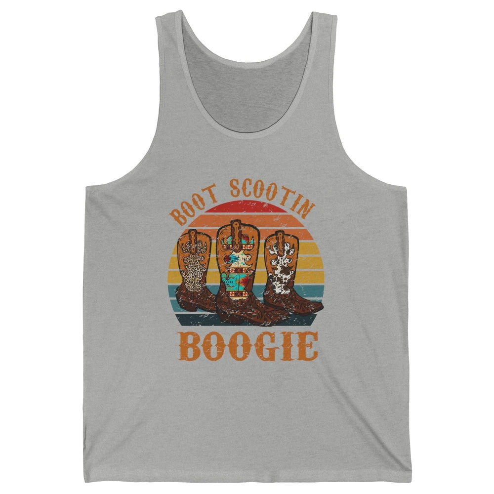 Vintage Cowboy Boots Scooting Boogie Western Country Cowgirl Unisex Jersey Tank