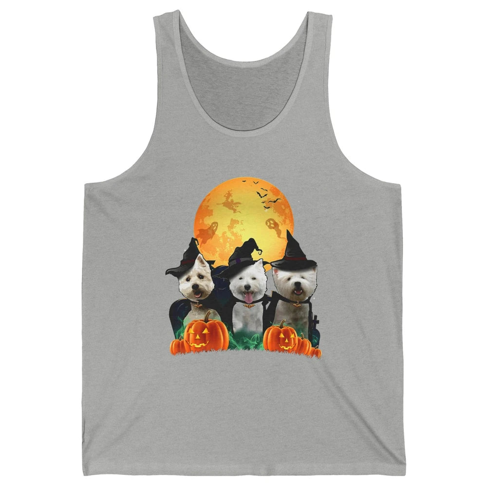 Westie Witch Pumpkin Jack-o-lantern Halloween Dog Mom Gift Unisex Jersey Tank