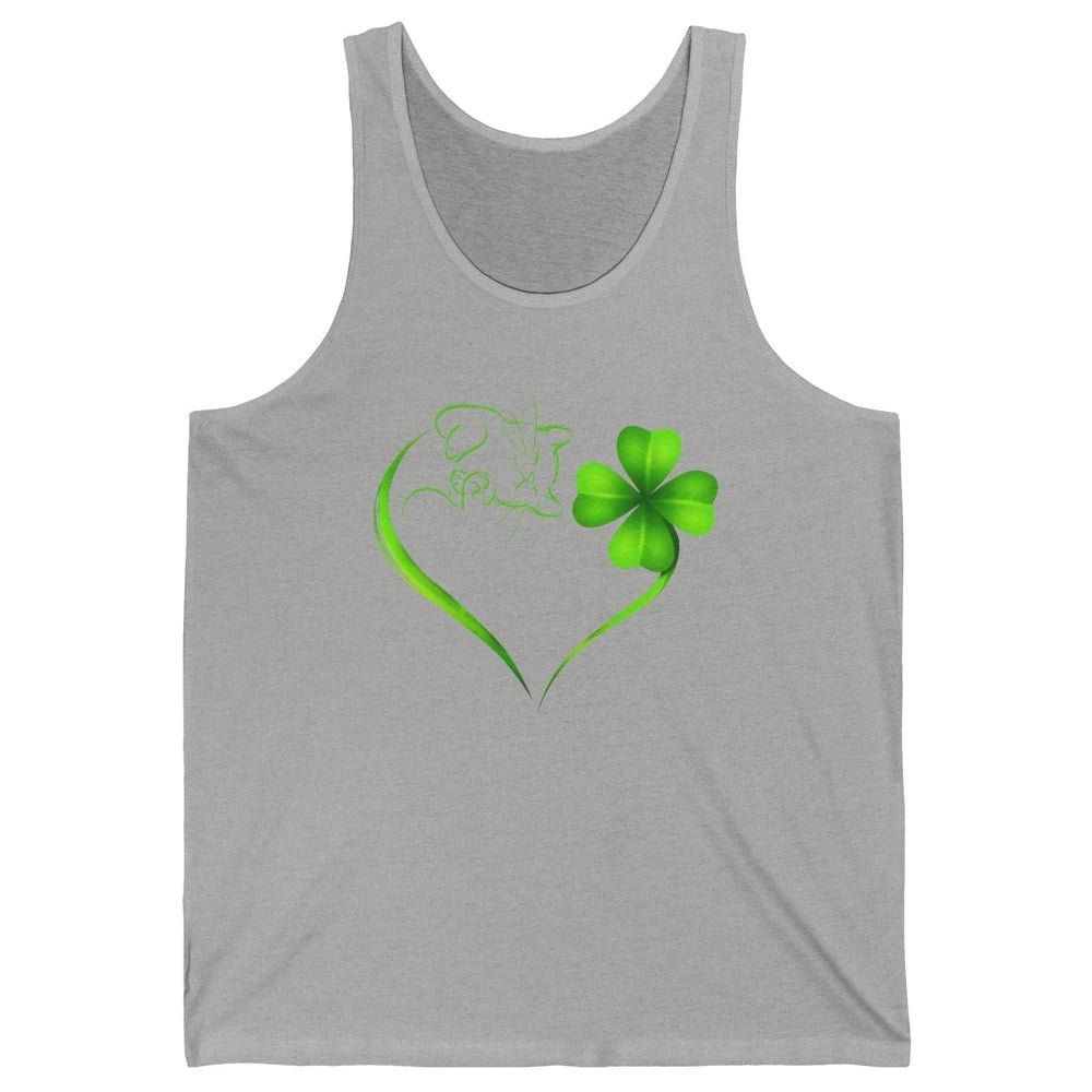 St Patricks Day Cat Shamrock Heart Go Lucky St Paddy Day Unisex Jersey Tank