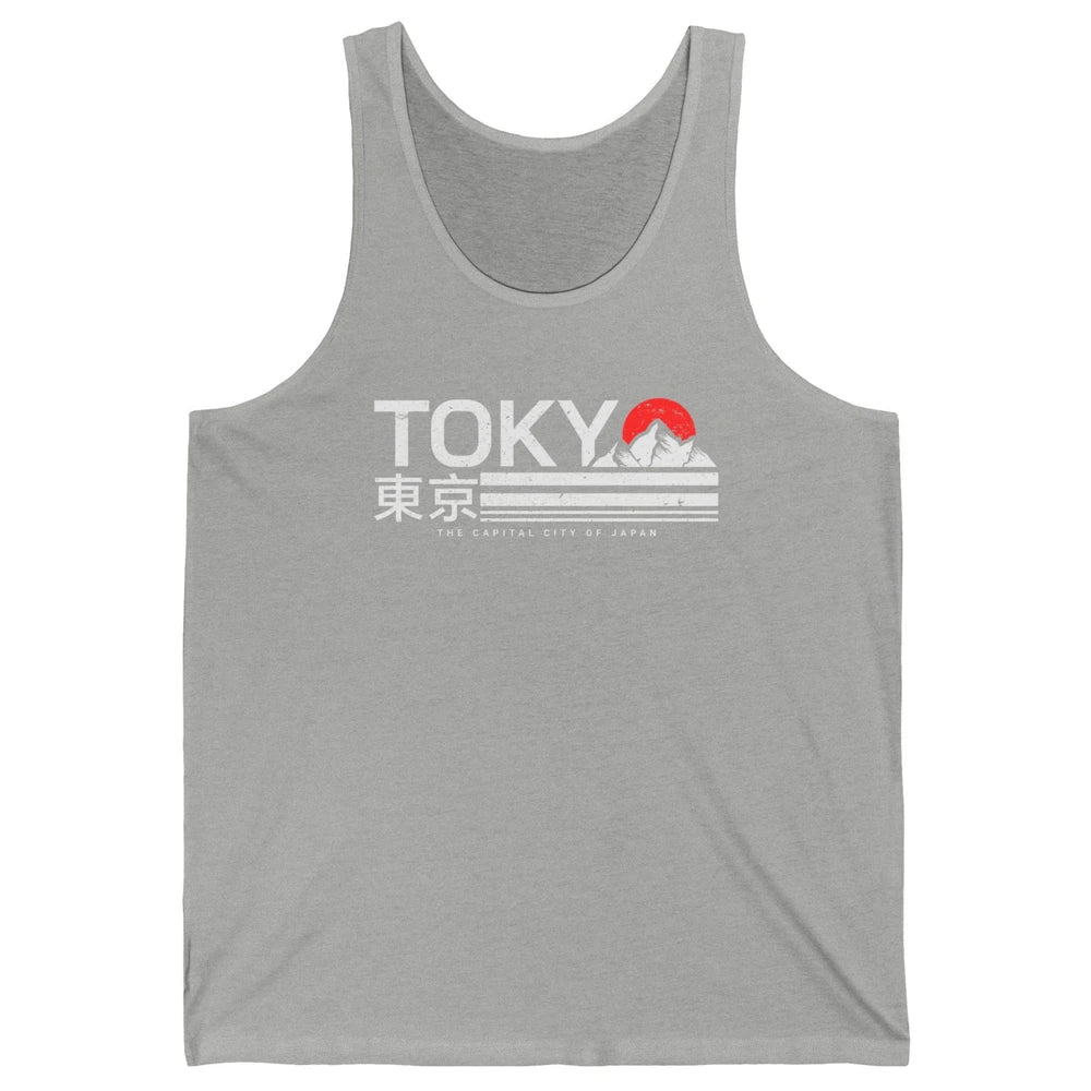 Vintage Sunset Mount Fuji Tokyo The Capital City Of Japan Unisex Jersey Tank