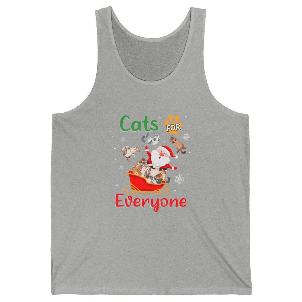 Merry Christmas Cats For Everybody Reindeer Xmas Santa Claus Unisex Jersey Tank