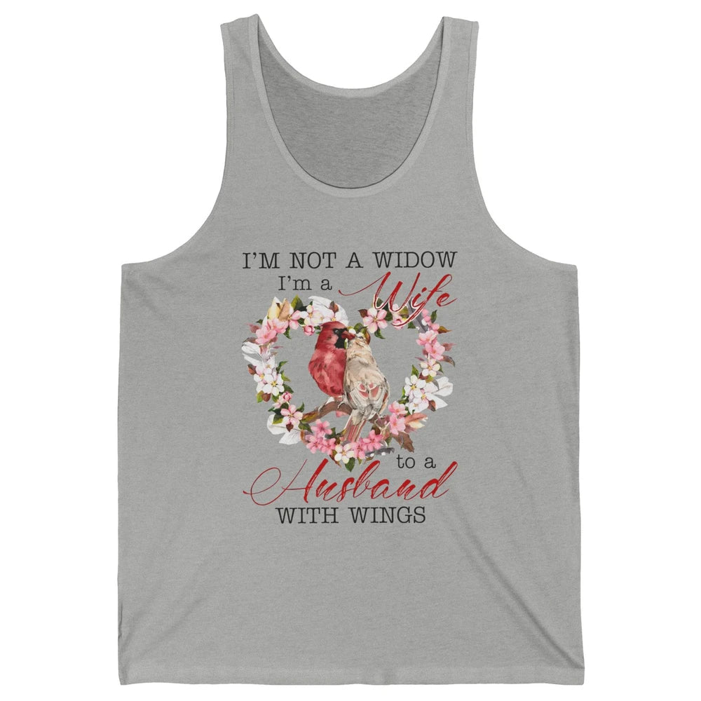 Cardinal Husband In Heaven I'm Not Widow Angel Loving Memory Unisex Jersey Tank