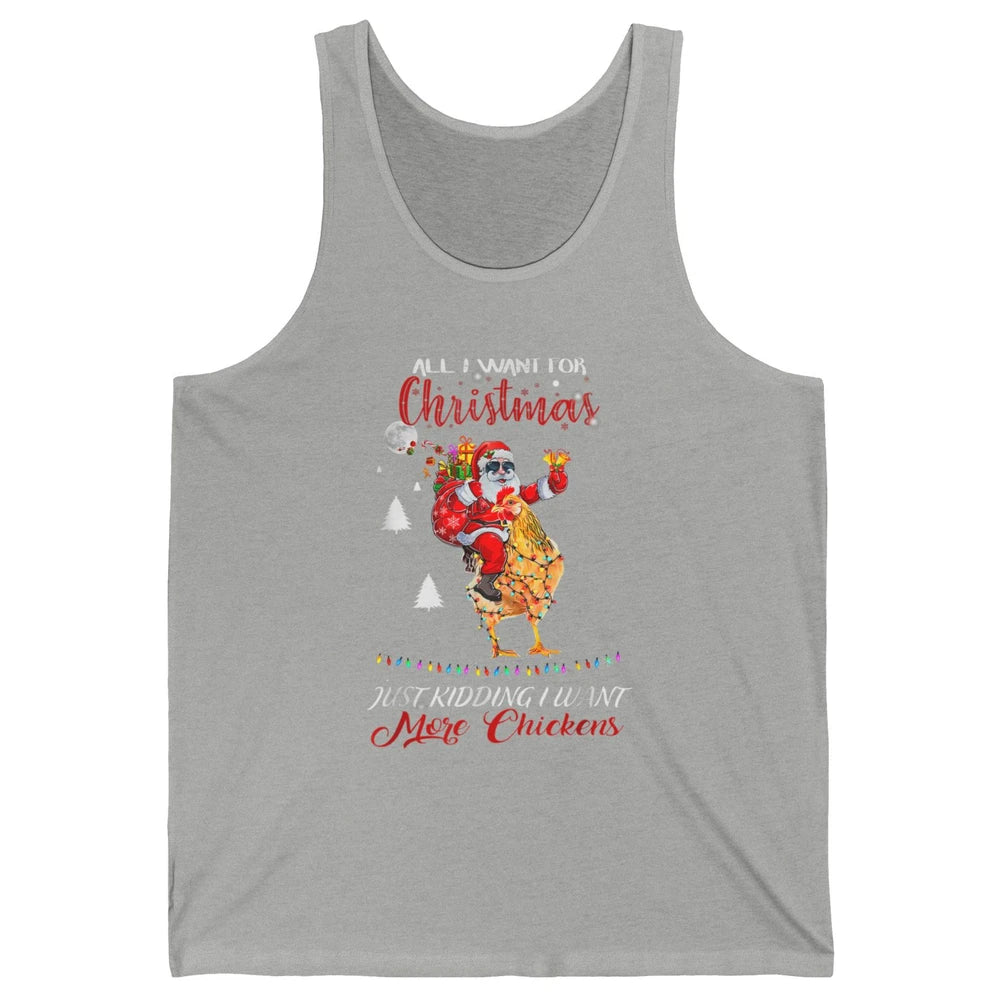 Merry Christmas Funny Santa Claus Riding Chicken Xmas Vibes Unisex Jersey Tank