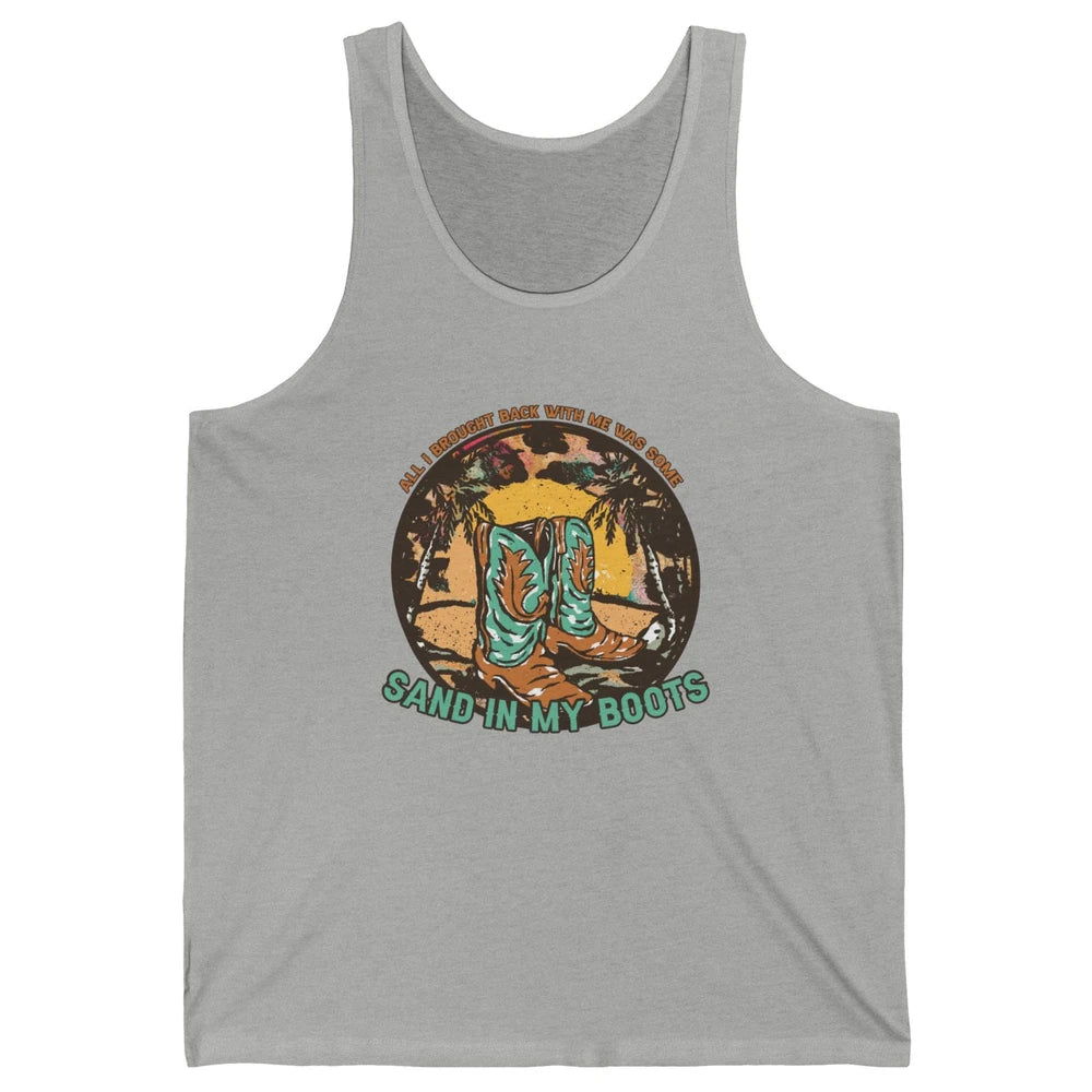 Retro Sand In My Boots Western Cowgirls Midwest Cowboy Boots Unisex Jersey Tank