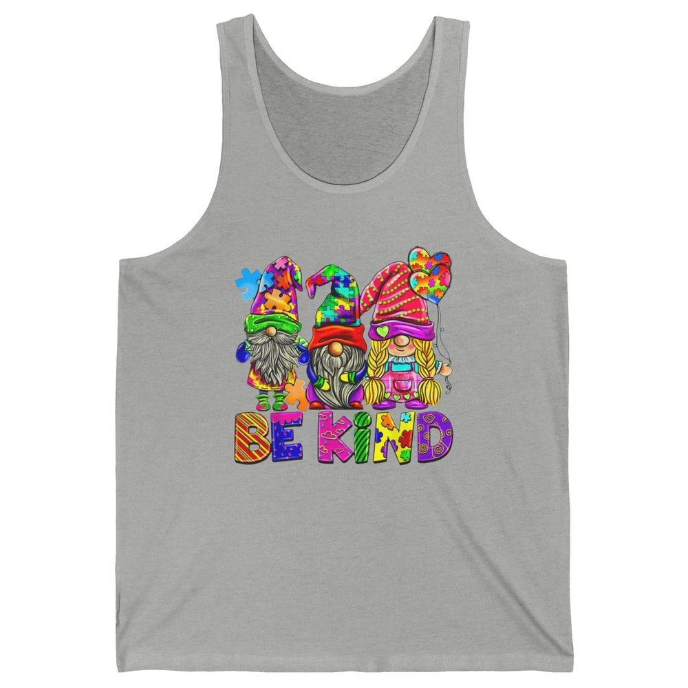 Be Kind Gnome Autism Awareness Month Autistic Jigsaw Puzzle Unisex Jersey Tank