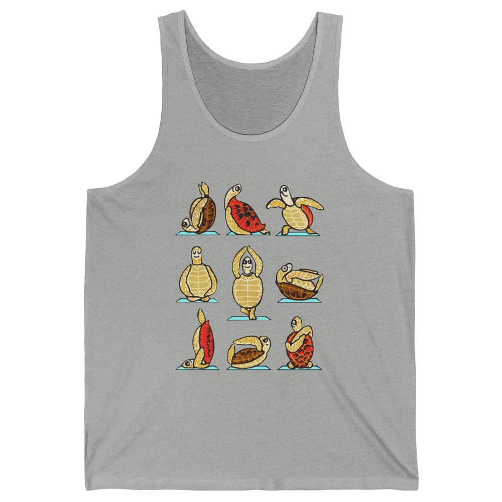 Turtles Doing Yoga Poses Funny Turtle Namaste Men Women Kid Unisex Jersey Tank