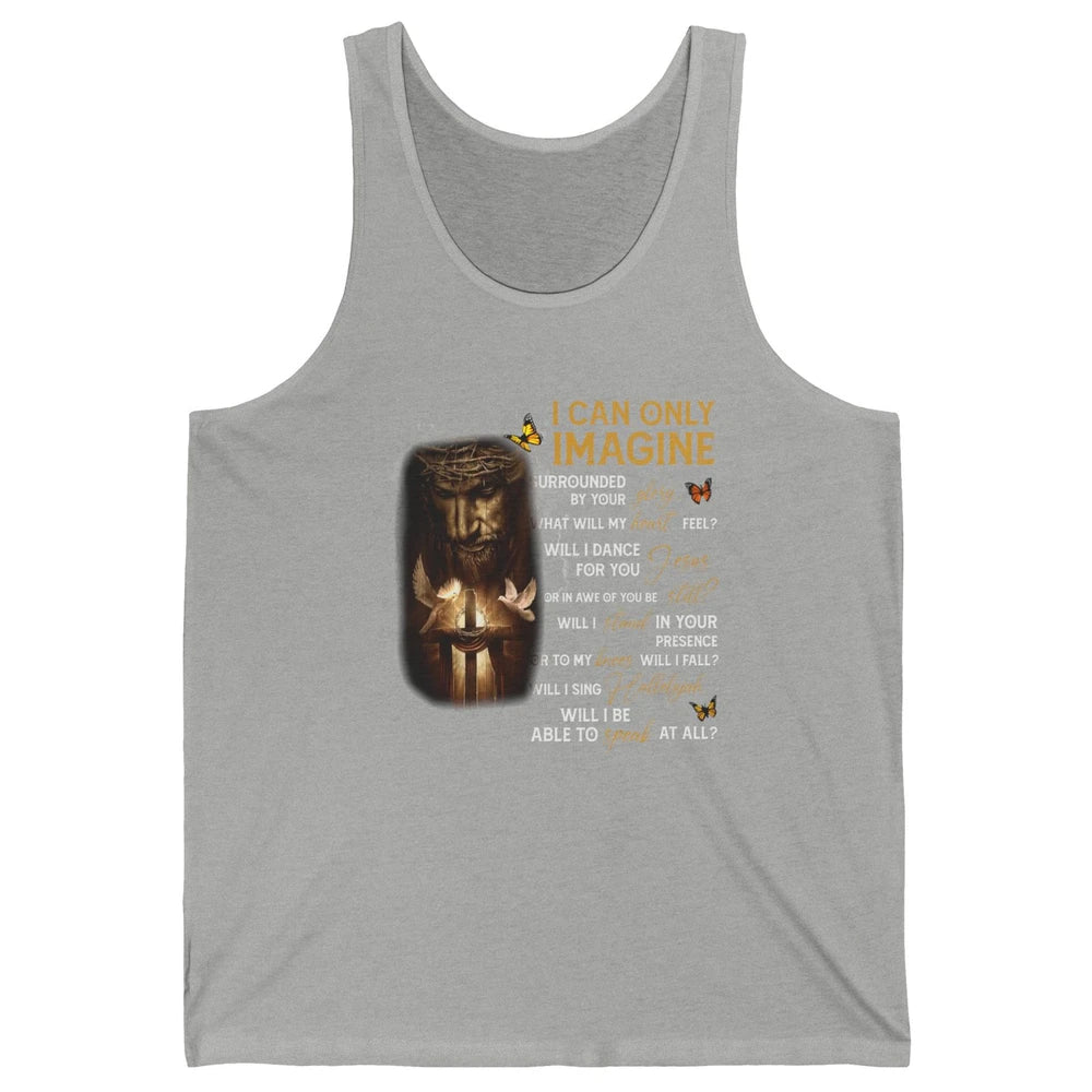 Butterfly Jesus Cross I Can Imagine Christian Religious Unisex Jersey Tank