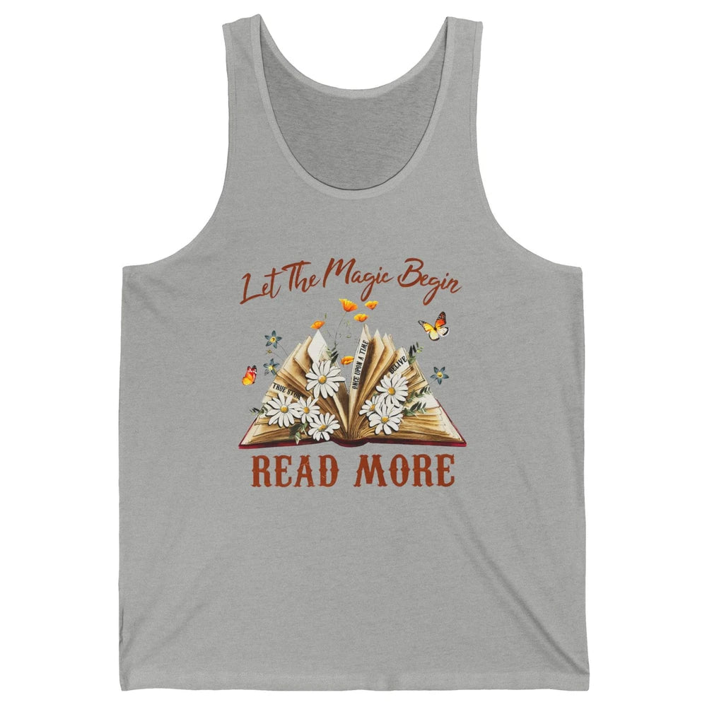 Aesthetic Read More Daisy Flowers Library Bookworm Butterfly Unisex Jersey Tank