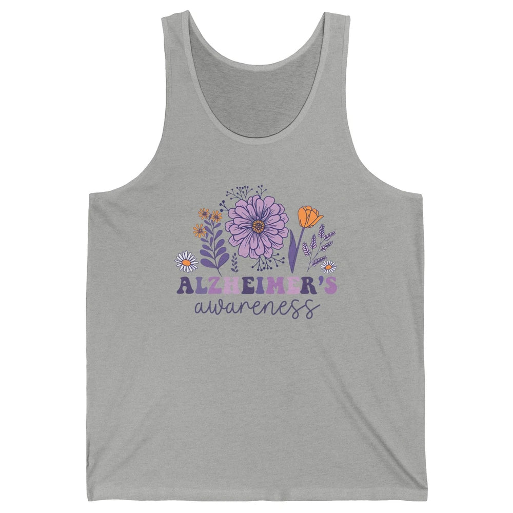 Alzheimer's Awareness Wildflower Dementia Inspirational Gift Unisex Jersey Tank