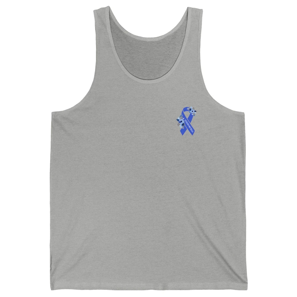 Syringomyelia Awareness Floral Blue Ribbon Rainbow Unisex Jersey Tank