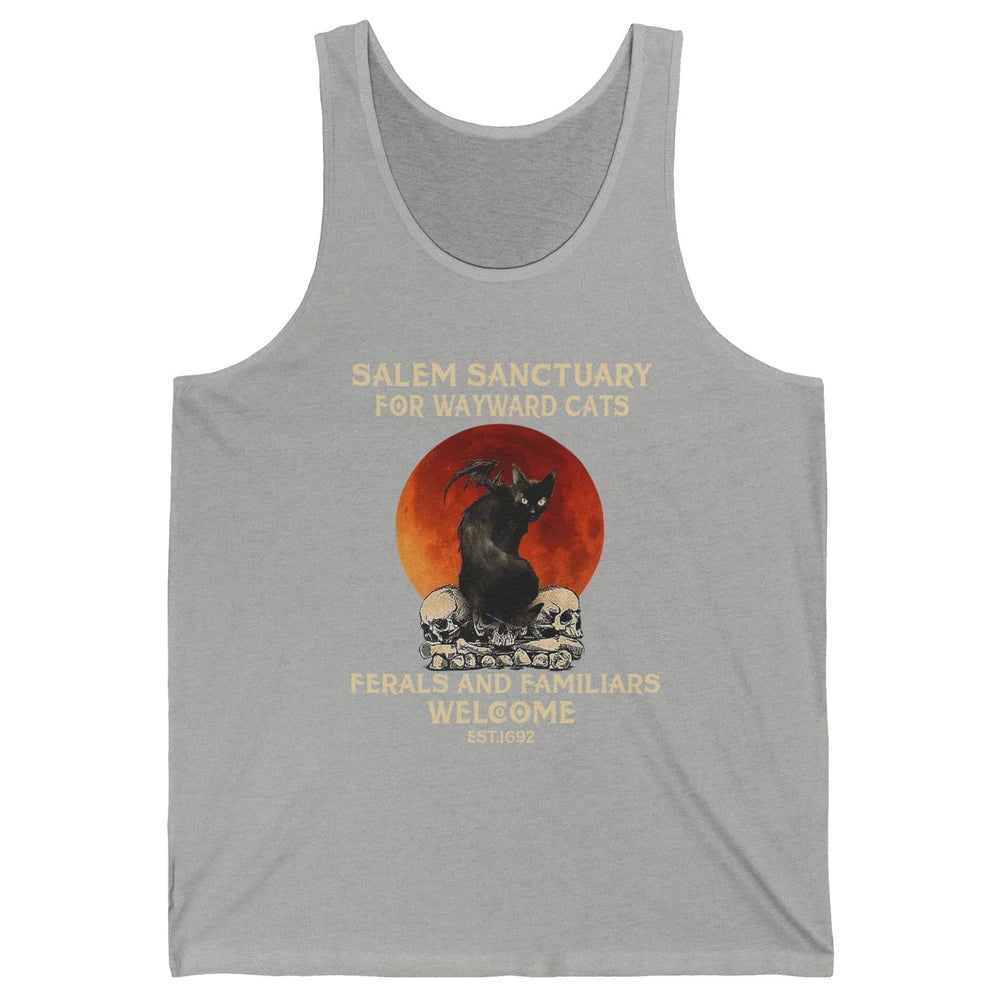 Witch Cat Salem Sanctuary Witch City Halloween Gothic Cat Unisex Jersey Tank