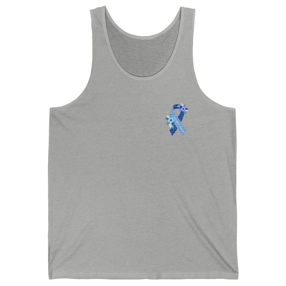 Castleman Disease Awareness Floral Blue Ribbon Rare Disease Unisex Jersey Tank