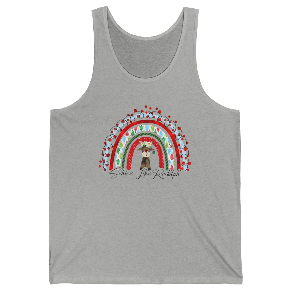 Boho Christmas Tree Rainbow Shine Like Reindeer Christmas Unisex Jersey Tank