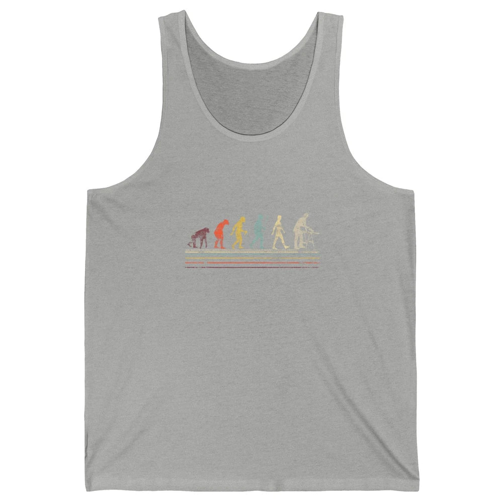 Carpenter Woodworking Evolution Woodworker Colorful Retro Unisex Jersey Tank