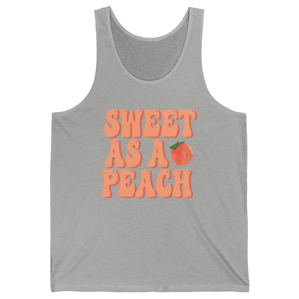 Sweet As A Peach Retro 70s Peachy Summer Fruit Peach Lovers Unisex Jersey Tank