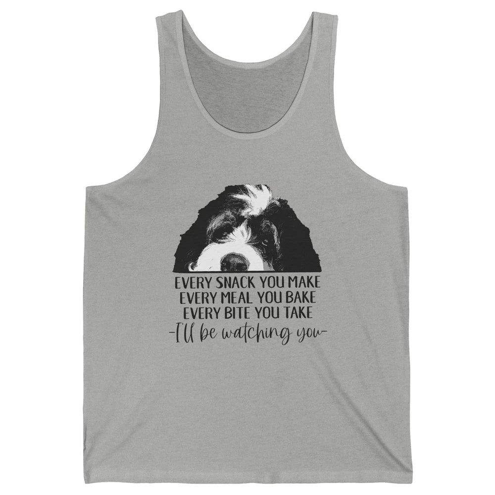 Bernedoodle I'll Be Watching You Bernedoodle Dog Lovers Gift Unisex Jersey Tank