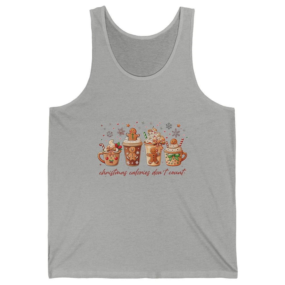 Christmas Calories Not Count Funny Gingerbread Coquette Coffee Xmas Unisex Jersey Tank